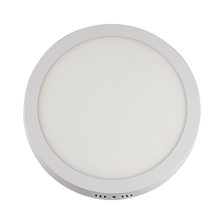Painel Led de Sobrepor 24W 6500K Bivolt Redondo Branco Bronzearte