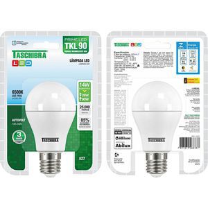 LAMPADA LED BULBO 15W A60 BRANCA E27 BIV TASCHIBRA