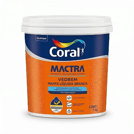 Impermeabilizante para Laje Vedbem Manta Líquida Branca 1KG Mactra 403044