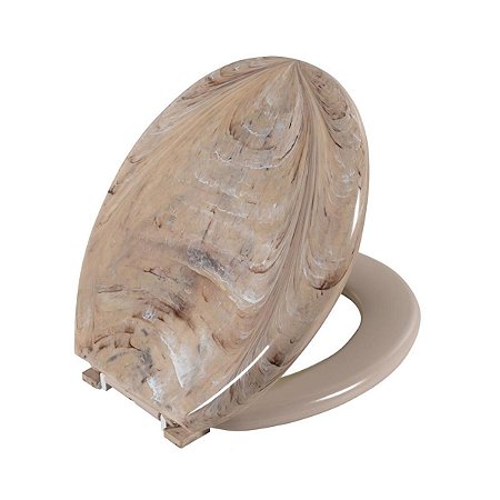 Assento Sanitário Oval Almofadado Marmorizado Astra