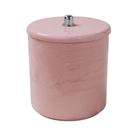 Cesto Multiúso com Tampa 6 Litros Marmorizado Rosa Astra
