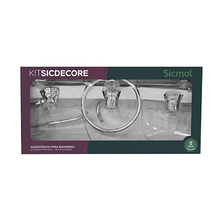 Kit Acessórios de Parede 5 Peças Sicdecore  - Sicmol