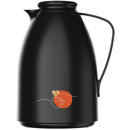 Bule Térmico Luna 1 Litro Preto com Estampa Termolar