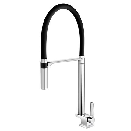 Torneira Doc de Mesa para Cozinha Bica Alta Preto e Cromado 00738957 Docol