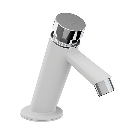 Torneira Automática de Mesa para Lavatório Branco e Cromada 300000652 Tigre