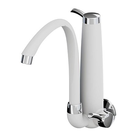 Torneira com Purificador Parede para Cozinha Branco/Cromo Tigre