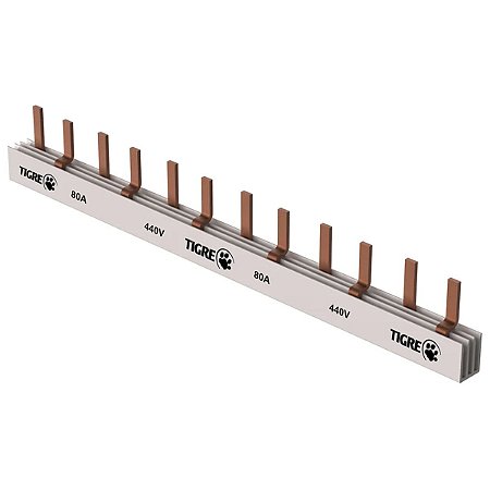 Barramento Fase Bifásico 12 Ligações Din 80A 440V 37430846 Tigre