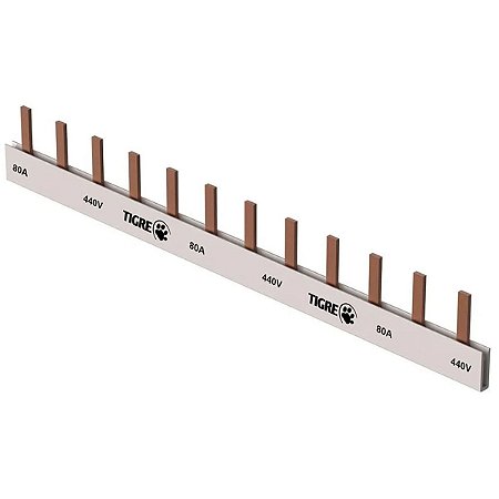 Barramento Fase Trifásico 12 Ligações Din 80A 440V 37430854 Tigre