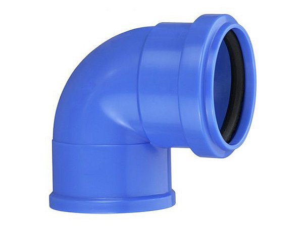 Joelho 90º Azul Tubo Desc. Com Anel Vedação 38x40mm - Krona