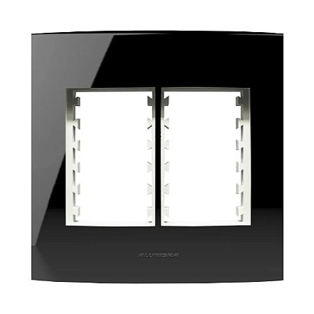 Placa 4X4 para 6 Módulos Inova Pro Class Black Piano Alumbra