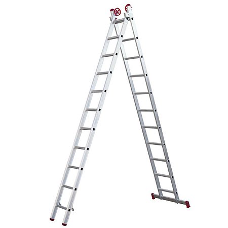 Escada Extensível 11x2 22 Degraus 5,56M Alumínio Botafogo