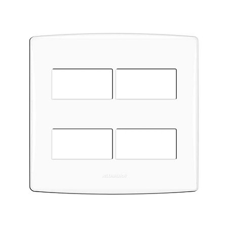 Placa 4x4 para 4 Módulos Distanciados Bianco Pro Branco Alumbra