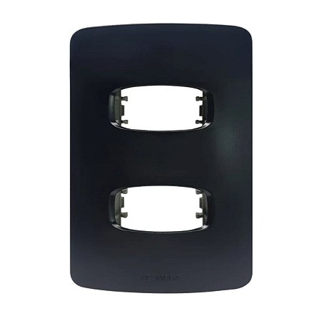 Placa 4x2 para 2 Módulos Alumbra Gracia Maxx Black Alumbra