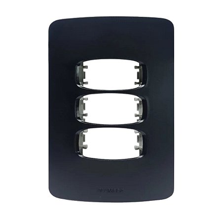 Placa 4x2 para 3 Módulos Alumbra Gracia Maxx Black Alumbra