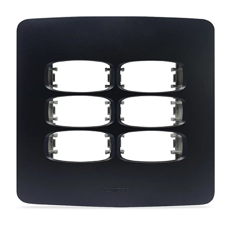 Placa 4x4 para 6 Módulos Gracia Maxx Black Alumbra