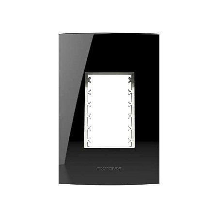 Placa 4X2 para 3 Módulos Inova Pro Class Black Piano Alumbra