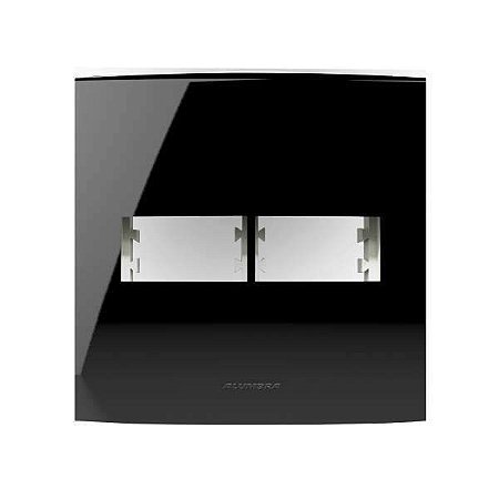 Placa 4X4 para 2 Módulos Inova Pro Class Black Piano Alumbra