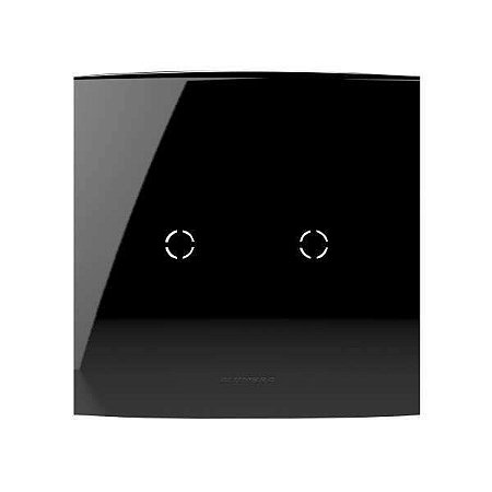 Placa 4x4 Cega 2 Furos Inova Pro Class Black Piano Alumbra