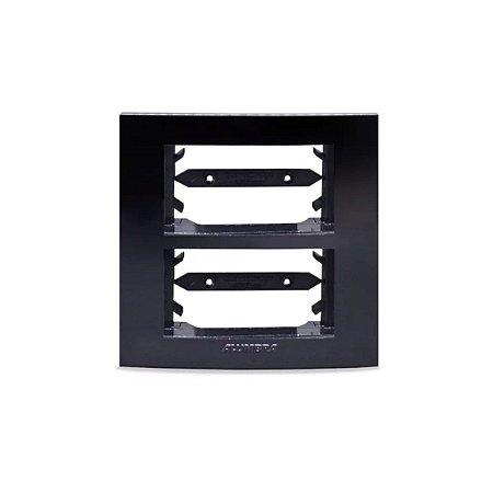 Placa para Embutir em Móveis 2 Módulos Inova Pro Class Black Piano Alumbra