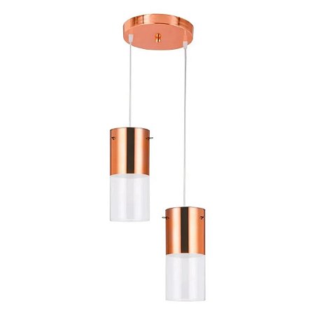 Pendente First Cobre E27 2 Lâmpadas Redondo Bronzearte