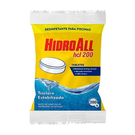 Pastilha Tricloro Estabilizado HCL200 200gr - Hidroall