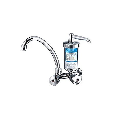 Torneira de Parede para Cozinha com Filtro Tubo e Volantes ABS Bica Móvel 2176 C50 Carneiro