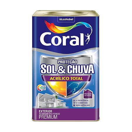 Tinta Sol e Chuva Fosca Acrílico Total Branco 18L Coral