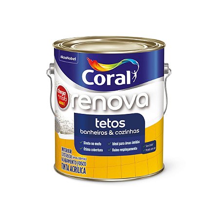 Tinta Acrílica Renova Standard Fosca Chega de Mofo Branco 3,6L - Coral