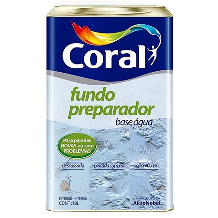 Fundo Preparador de Parede à Base de Água Transparente 18L - Coral
