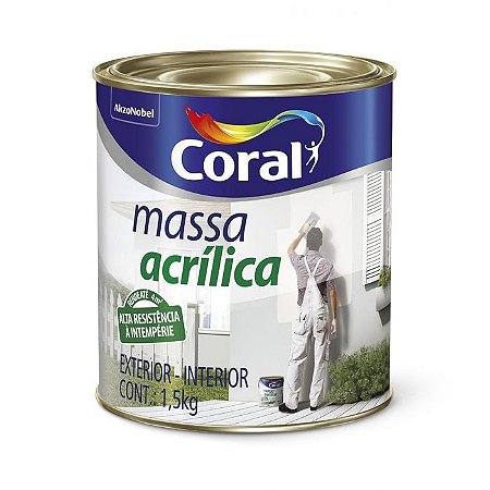 Massa Acrílica Branca 1,5kg Coral