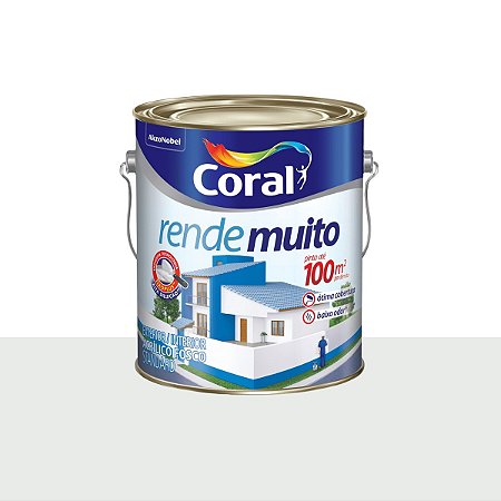 Tinta Acrílica Rende Muito Standard Fosco Branco Neve 3,6L - Coral