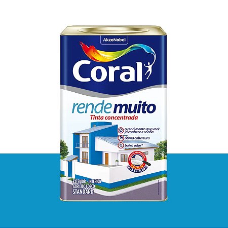 Tinta Acrílica Rende Muito Standard Fosco Oceano 18L  - Coral