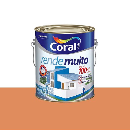 Tinta Acrílica Rende Muito Standard Fosco Flamingo 3,6L - Coral