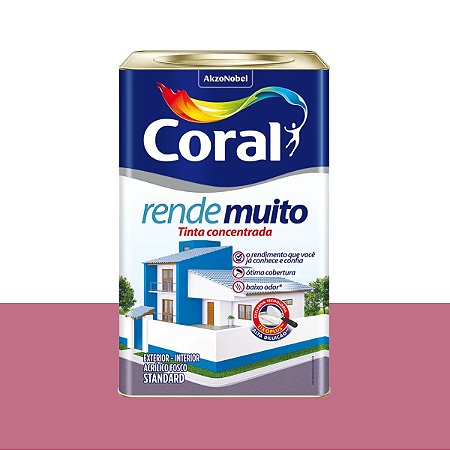 Tinta Acrílica Rende Muito Standard Fosco Rosa Açaí 18L  - Coral