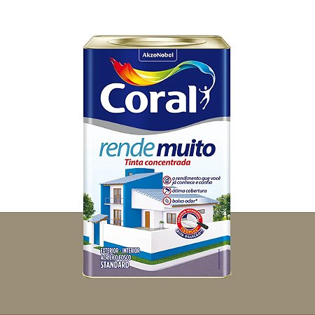 Tinta Acrílica Rende Muito Standard Fosco Concreto 18L  - Coral
