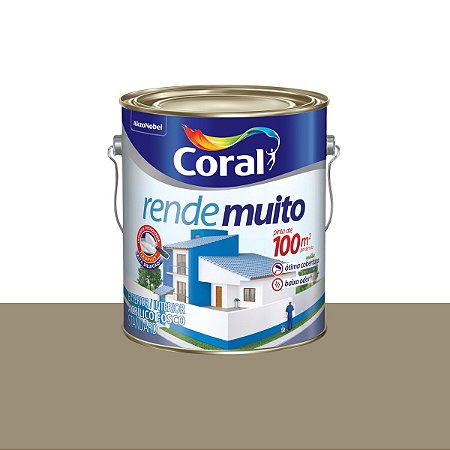 Tinta Acrílica Rende Muito Standard Fosco Concreto 3,6L - Coral