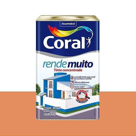 Tinta Acrílica Rende Muito Standard Fosco Laranja Imperial 18L  - Coral