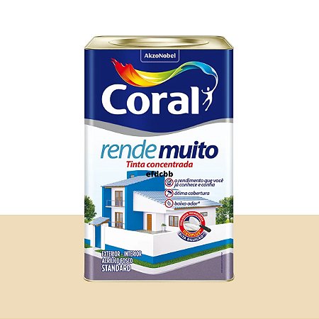 Tinta Acrílica Rende Muito Standard Fosco Marfim 18L  - Coral