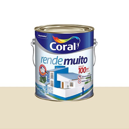 Tinta Acrílica Rende Muito Standard Fosco Palha 3,6L - Coral
