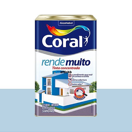 Tinta Acrílica Rende Muito Standard Fosco Azul Sereno 18L  - Coral