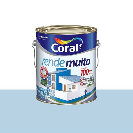 Tinta Acrílica Rende Muito Standard Fosco Azul Sereno 3,6L - Coral
