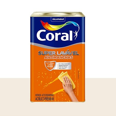 Tinta Acrílica Super Lavável Branco 18L  - Coral