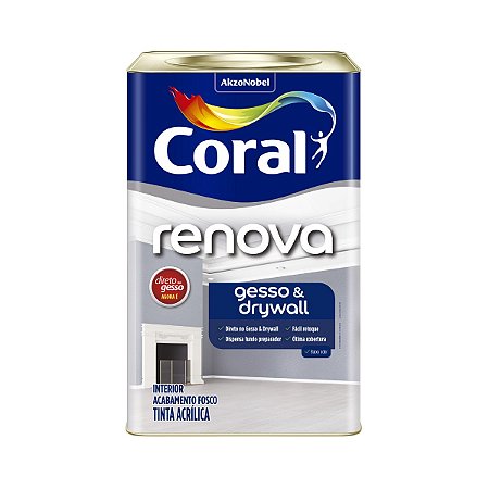 Tinta Econômica Acrílica Renova Fosco Gesso & Drywall Branco 18L - Coral
