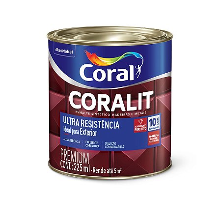 Esmalte Sintético Ultra Resistência Brilhante Coralit Branco 225ml - Coral