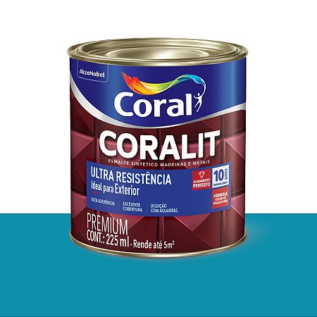Esmalte Sintético Ultra Resistência Brilhante Coralit Azul Mar 225ml - Coral