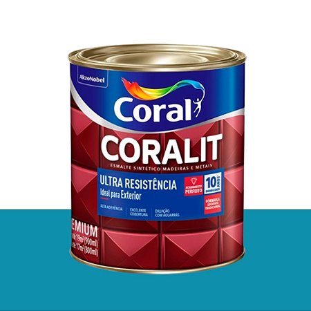 Esmalte Sintético Ultra Resistência Brilhante Coralit Azul Mar 900ml - Coral
