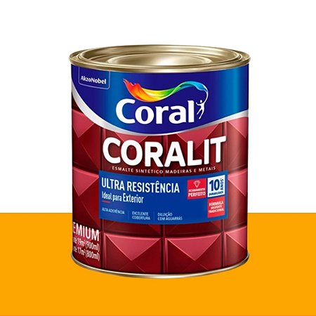 Esmalte Sintético Ultra Resistência Brilhante Coralit Amarelo 900ml - Coral