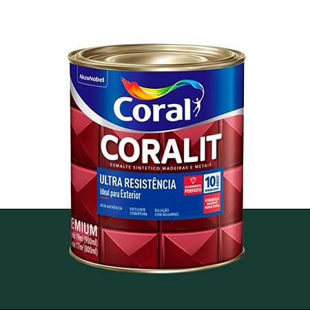 Esmalte Sintético Ultra Resistência Brilhante Coralit Verde Colonial 900ml - Coral