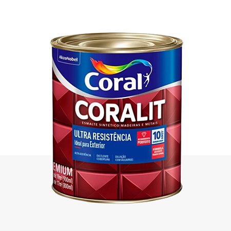 Esmalte Sintético Ultra Resistência Coralit Branco Acetinado 900ml - Coral