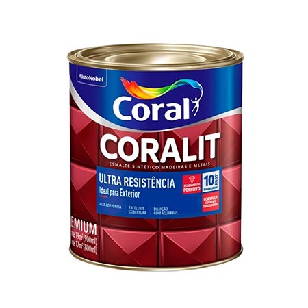 Esmalte Sintético Ultra Resistência Coralit Branco Fosco 900ml - Coral